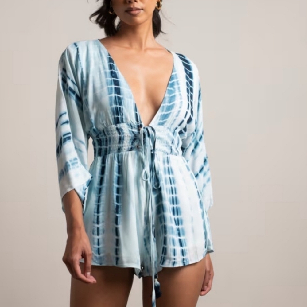 TOBI Blue Tie-Dye Women's Romper- size S
